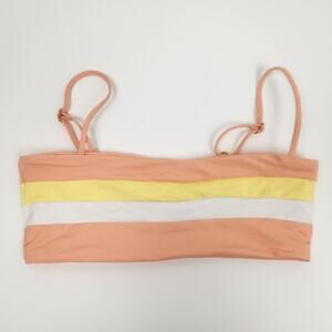 L*Space Rebel Stripe Bikini Top in Orange Size Small NWT
